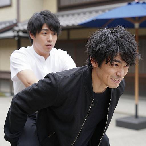 Playful Outdoor Moment Between Friends