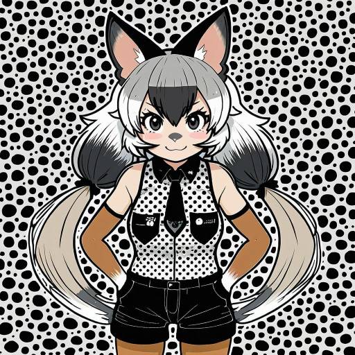 Illustration of Aardwolf (kemono friends), kemono friends in the style of Ideolo