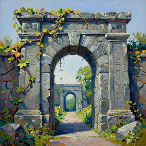 Impasto Acrylic Gateway Painting