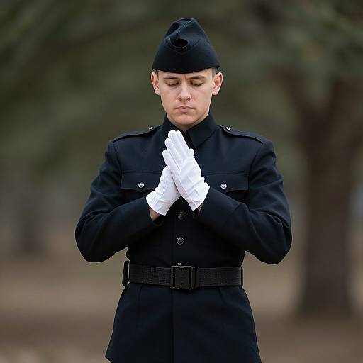 Solo Male in Military Uniform