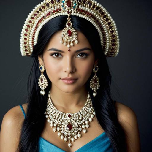 Indian Woman in Traditional Jewelry and Headdress