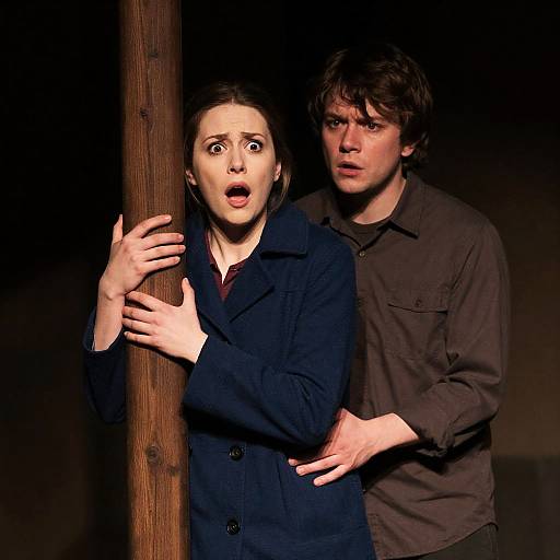 Intense Moment in a Rustic Dark Setting