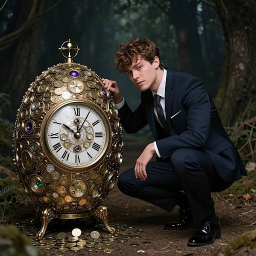 Man with Ornate Clockwork Egg