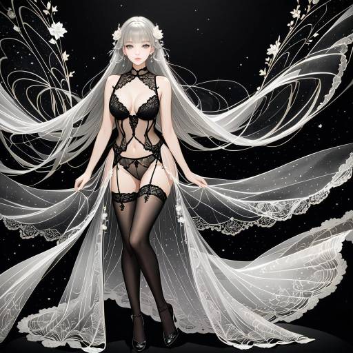 Ethereal Woman in Intricate Lingerie Ethereal Woman in Intricate Lingerie