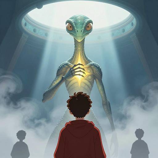 Intriguing Encounter Between Human and Alien