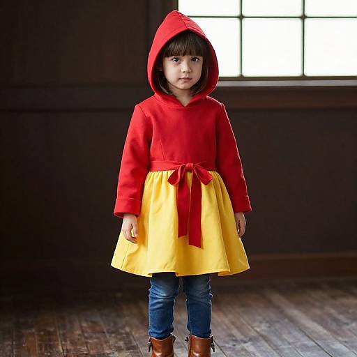 Young Girl in Hooded Dress