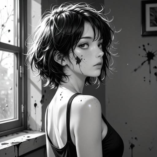 Dramatic Monochrome Portrait of a Girl