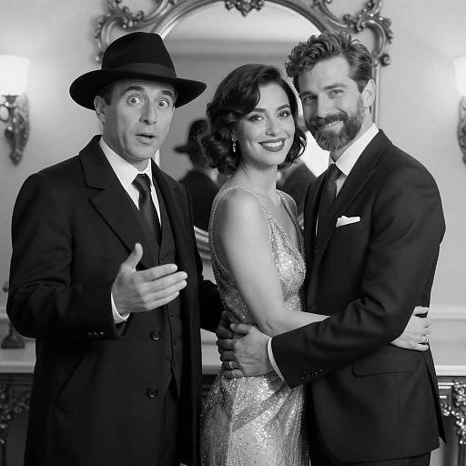 Vintage Black and White Portrait Scene