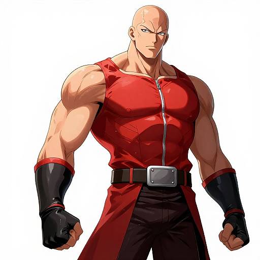 Dynamic Genos Illustration in Anime Style