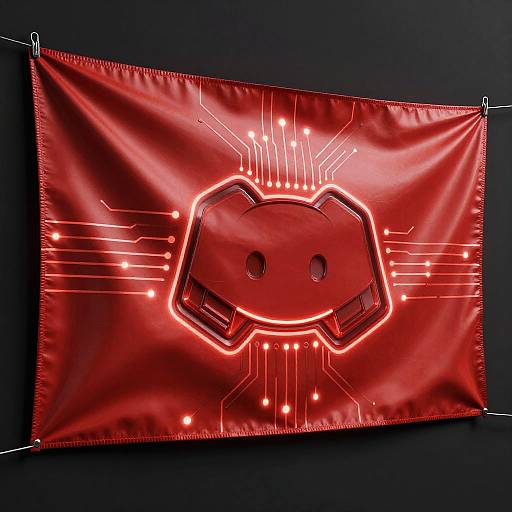 Futuristic Red Discord Logo Banner