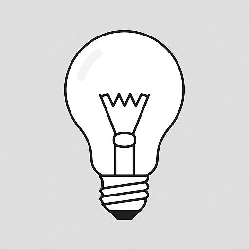 Minimal Line Art Light Bulb