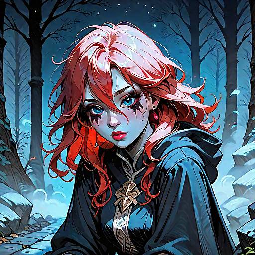 Ghostly Banshee in Hilly Night