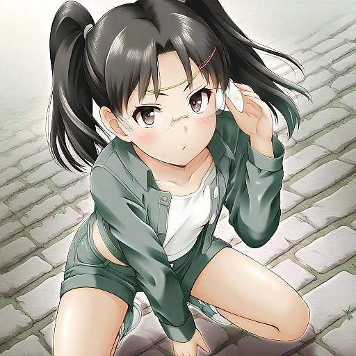 Illustration of Amasawa yuuko, dennou coil in the style of Regular mow