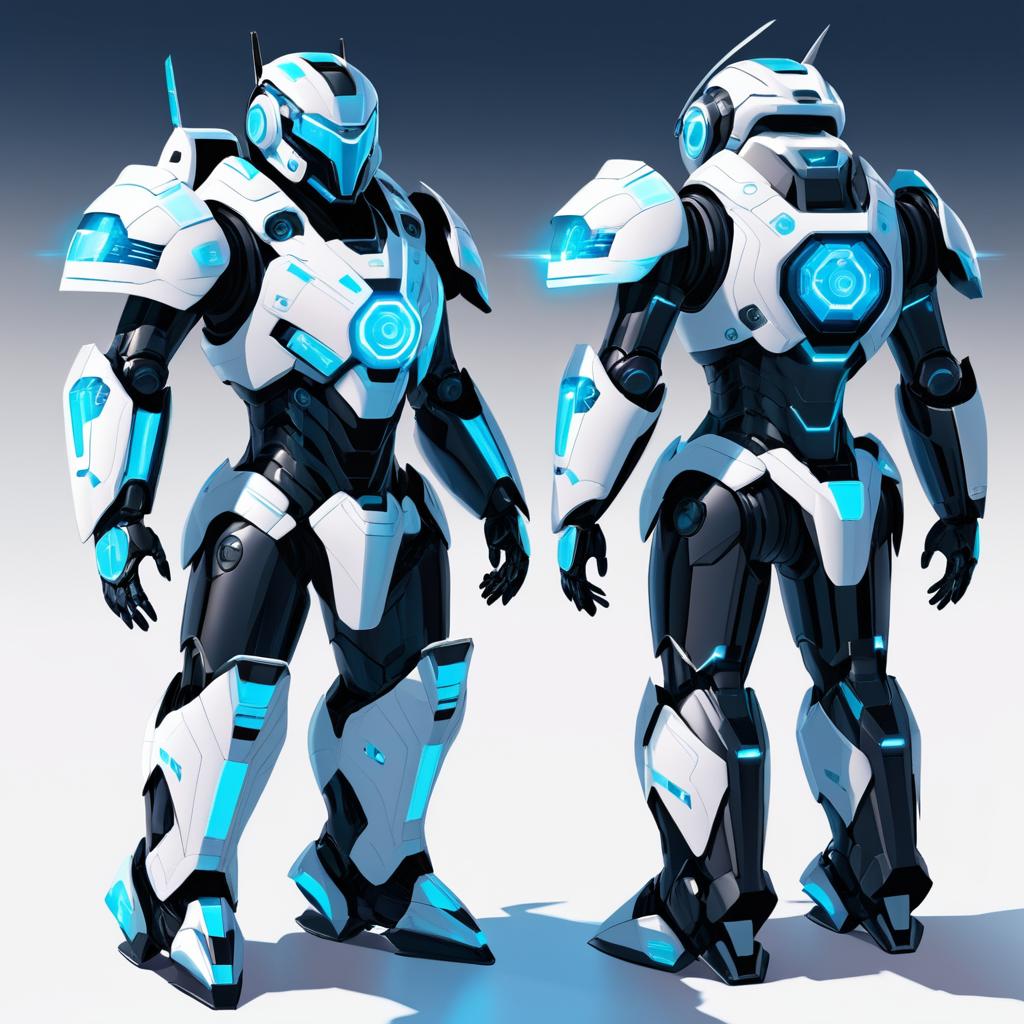 Futuristic Robot in Sci-Fi Armor