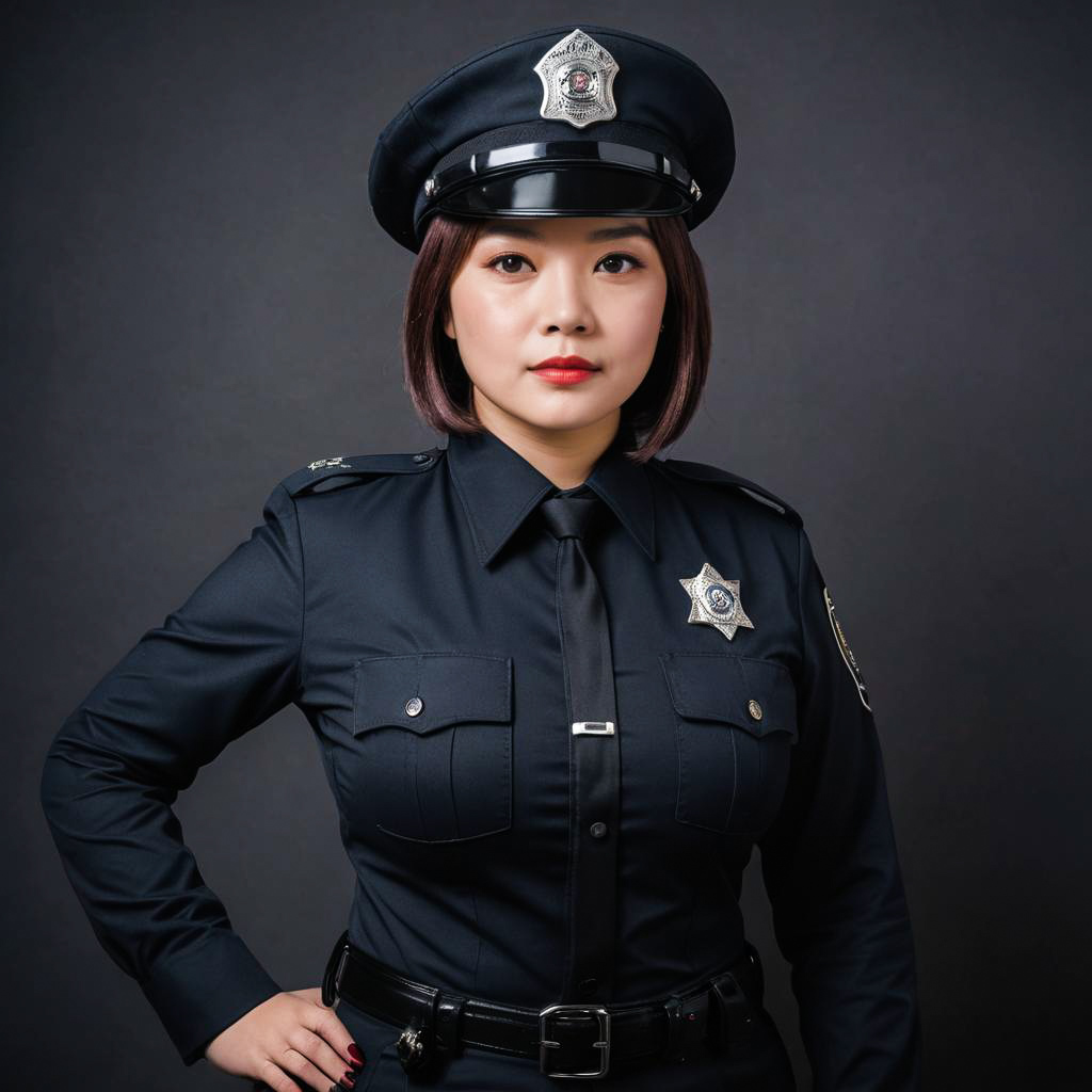 Cosplay Enthusiast in Sexy Cop Outfit