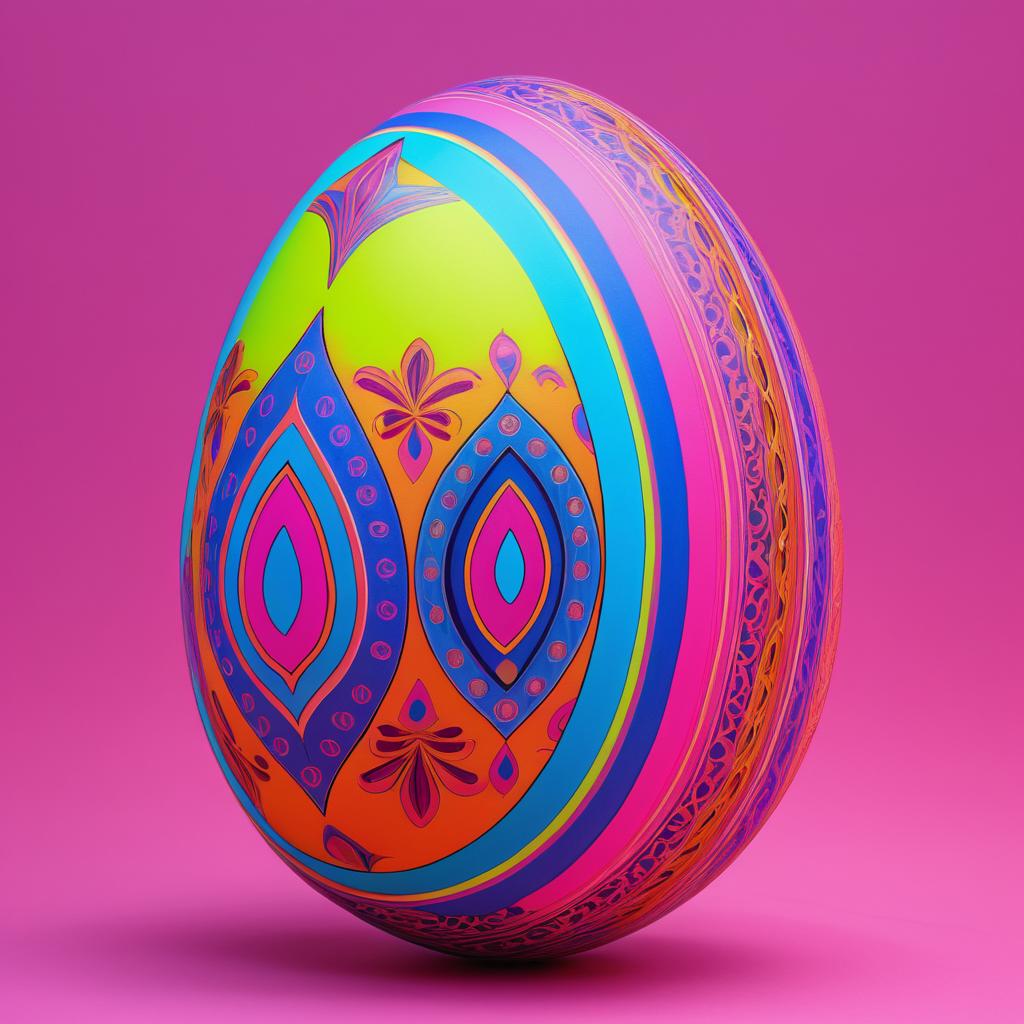 Vibrant Easter Egg Art on Pink