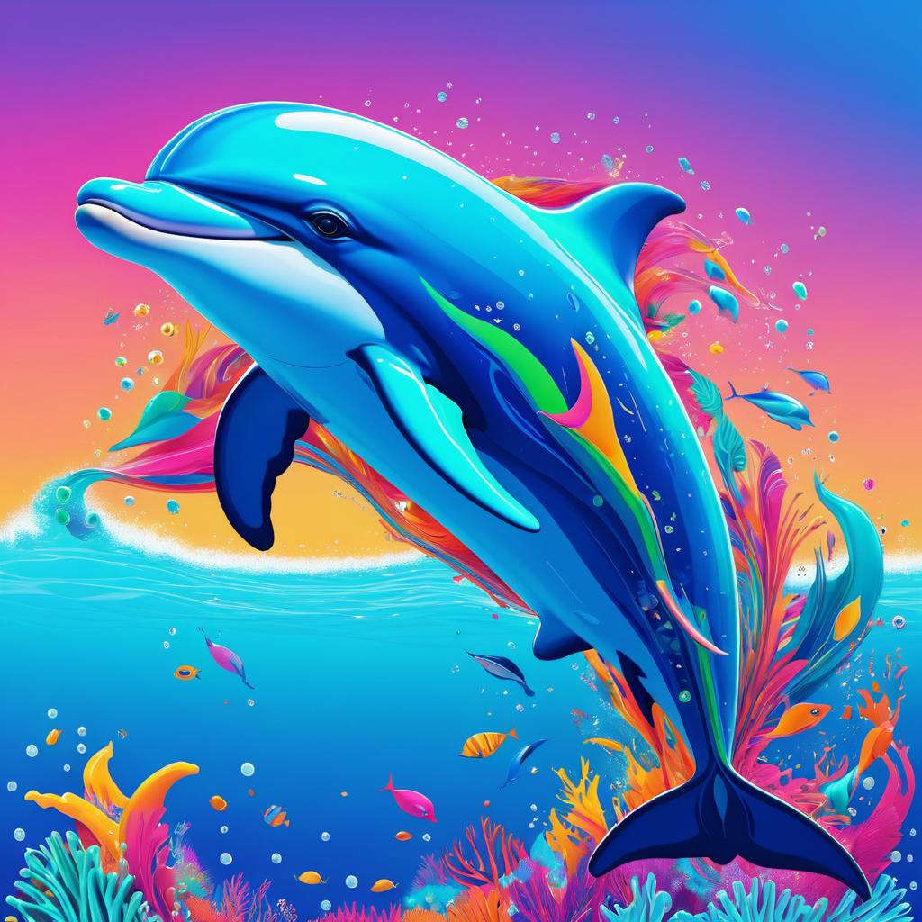 Vibrant Portrait of a Playful Dolphin