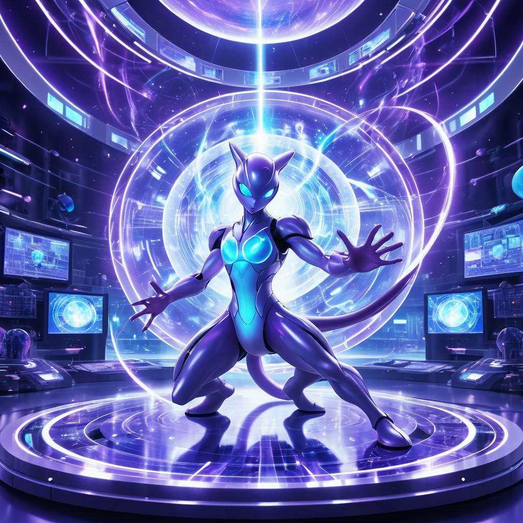 Futuristic Mewtwo in Psychic Laboratory