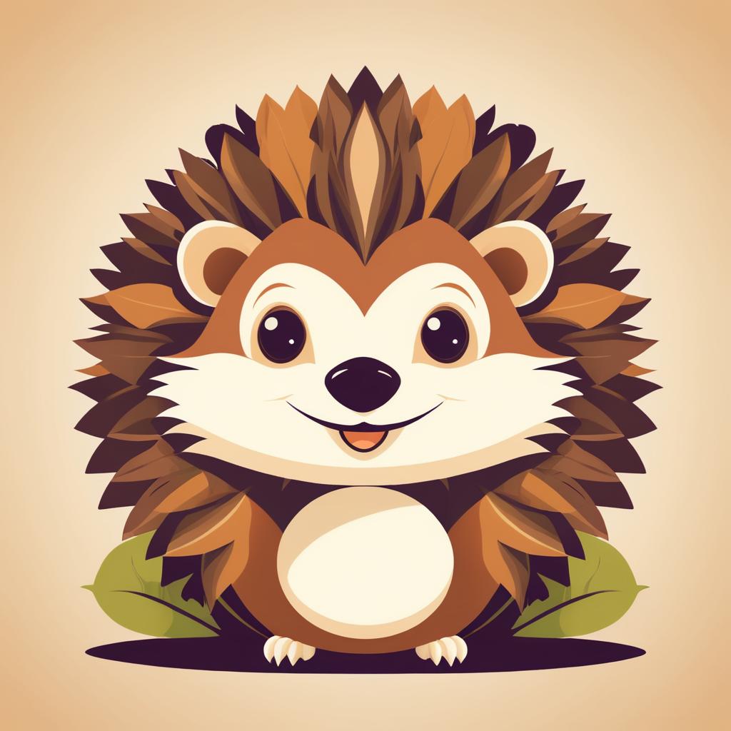 Charming Hedgehog with Acorn Illustration