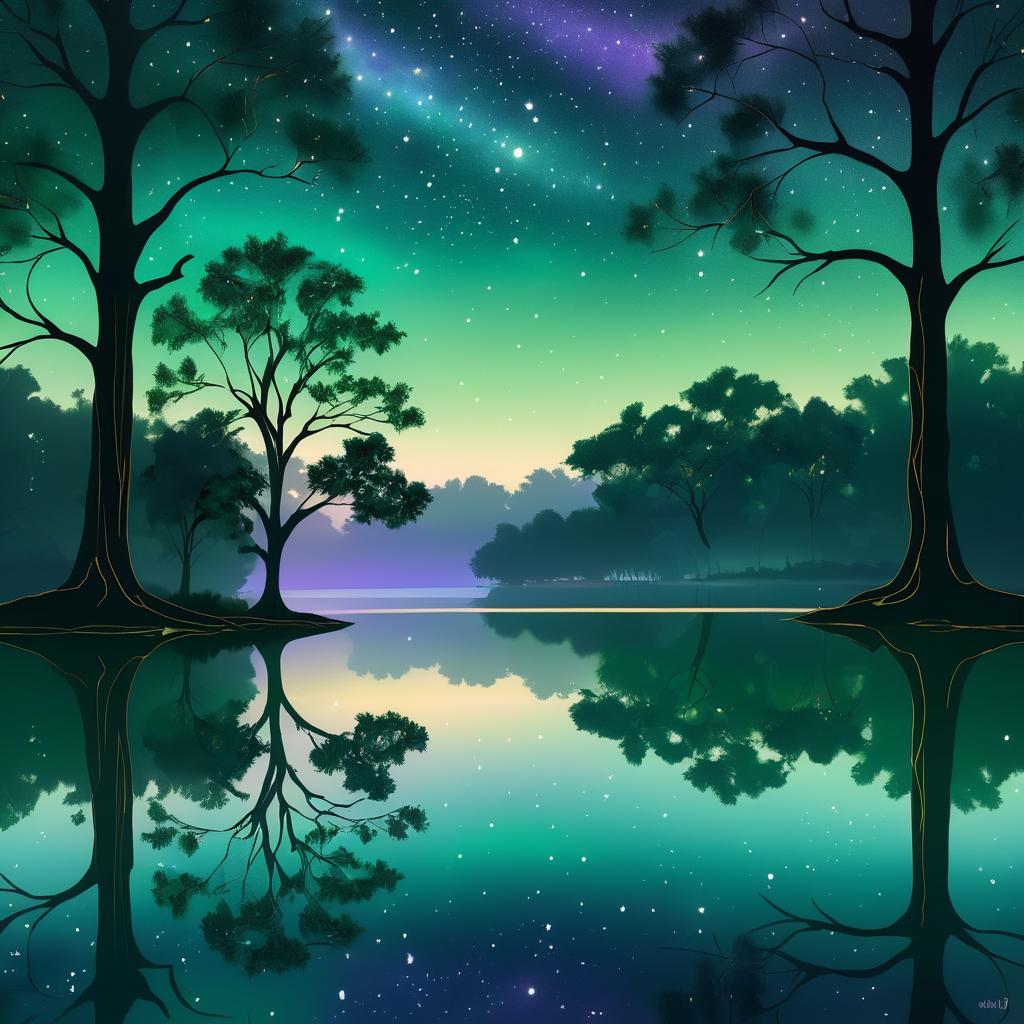 Ethereal Forest Reflection at Dusk