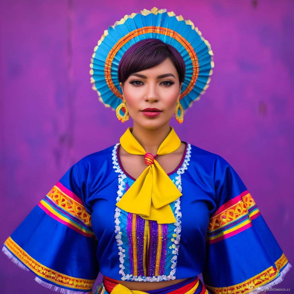 Amazed Festival Attendee in Colorful Costume