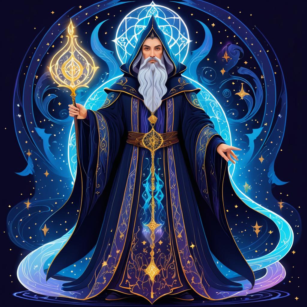 Mystical Wizard in Medieval Fantasy Art