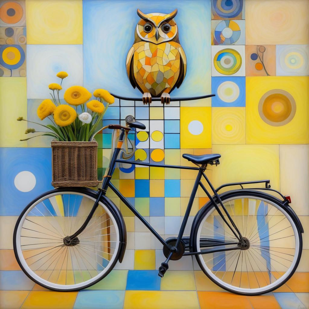 Surreal Still-Life: Bicycle and Owl