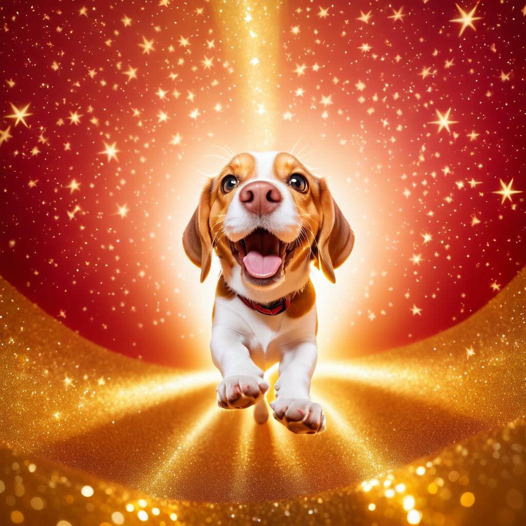 Joyful Beagle: A Glittering Close-Up