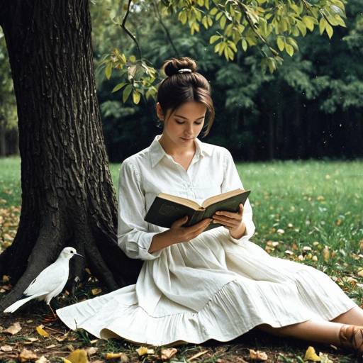 Woman Reading Book Outdoors
