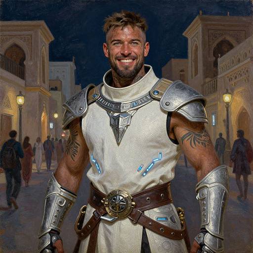 Futuristic Knight in Arabian City