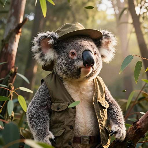 Koala Botanist in Eucalyptus Canopy