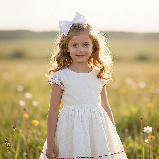 Elegant Blonde Girl in Sunny Meadow