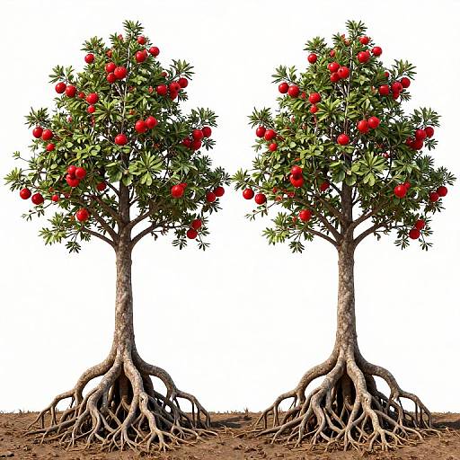 Surreal Twin Trees with Inverted Roots