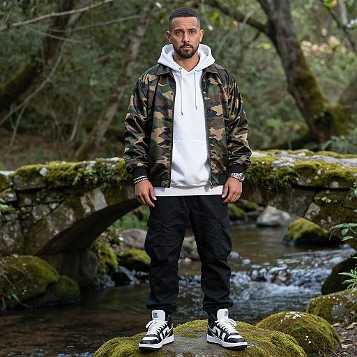 Stylish Man by Mossy Stone Bridge