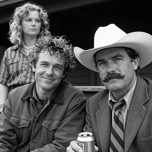 Classic Black-and-White Trio Portrait