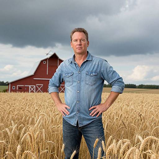 Confident Man in Wheat Field