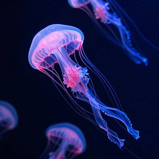 Glowing Bioluminescent Jellyfish Scene