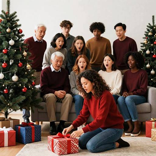 Joyful Christmas Gathering with Friends