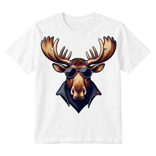 Moose in Aviator Sunglasses T-Shirt Design