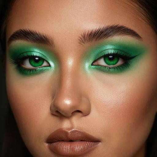 Olive Skin Close-Up with Artistic Makeup