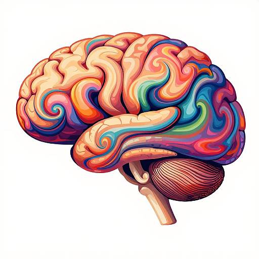 Vibrant Abstract Brain Art