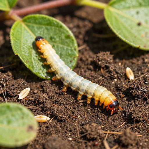 Photorealistic Mealworms on Soil