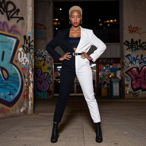 Empowered Black Albino Woman in Urban Fashion