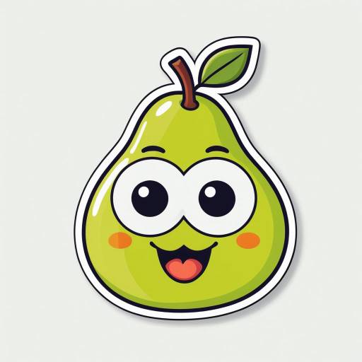 Playful Pear Cartoon Character Sticker