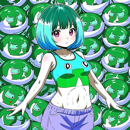 Illustration of Earth-chan, original in the style of Loliconder