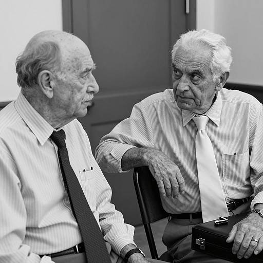 Two Elderly Men in Intense Discussion
