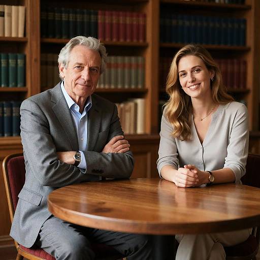 Cozy Conversation in a Wooden Study