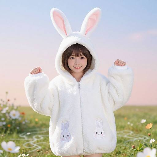 Joyful Bunny Costume in Sunny Meadow