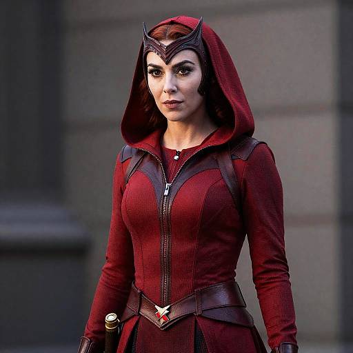 Scarlet Witch Inspired Red Hooded Dress