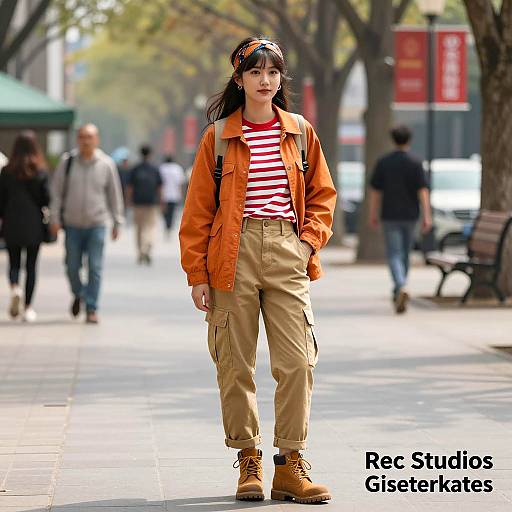 Chic Urban Fashion Style in Park